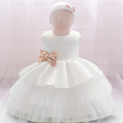 Girls V-neck Cake Princess Dress