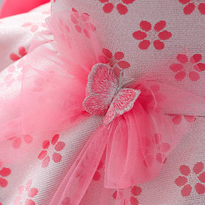 Elegant Baby Girl's Butterfly Bow Fluffy Princess Dress