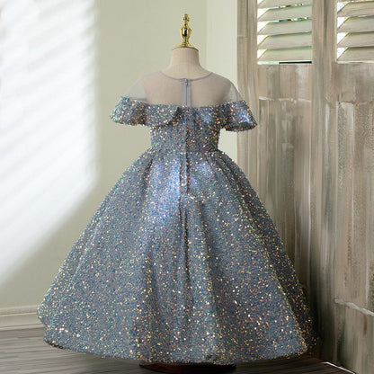 Elegant Girls  Sequins Princess Party Dress