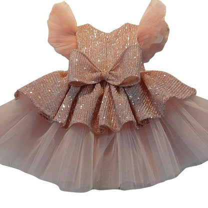 Elegant Girls Lace Sequins Princess Dress