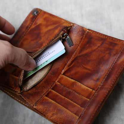 Leather Handmade Multi Card Slots Cash Wallet
