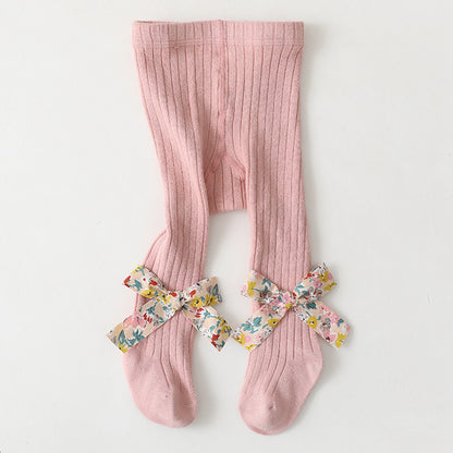 Children's Bowknot Soft Leggings Socks
