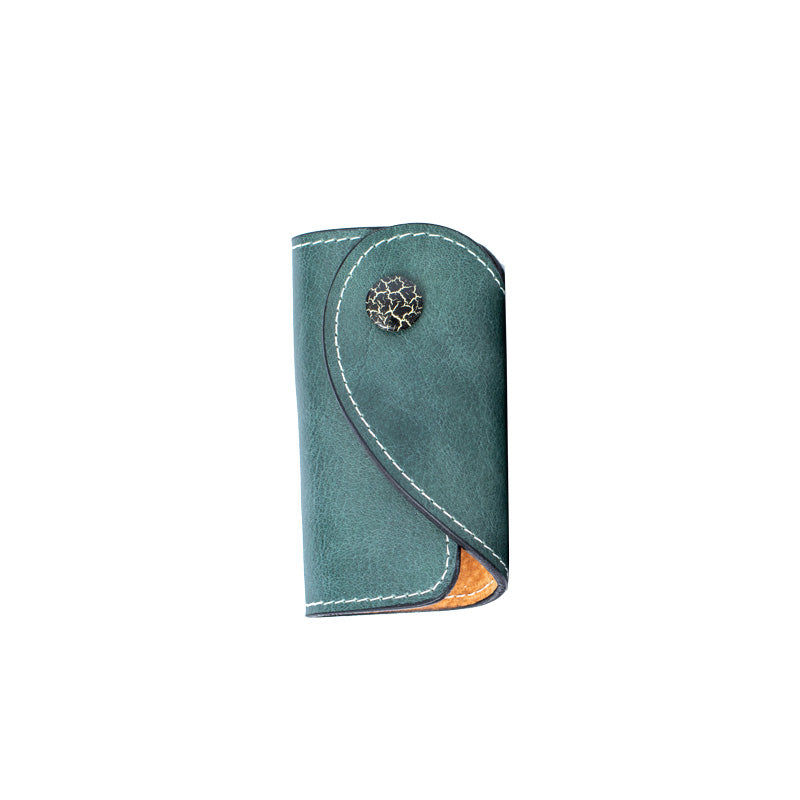 Cowhide Love Heart Shape Couple Key Case