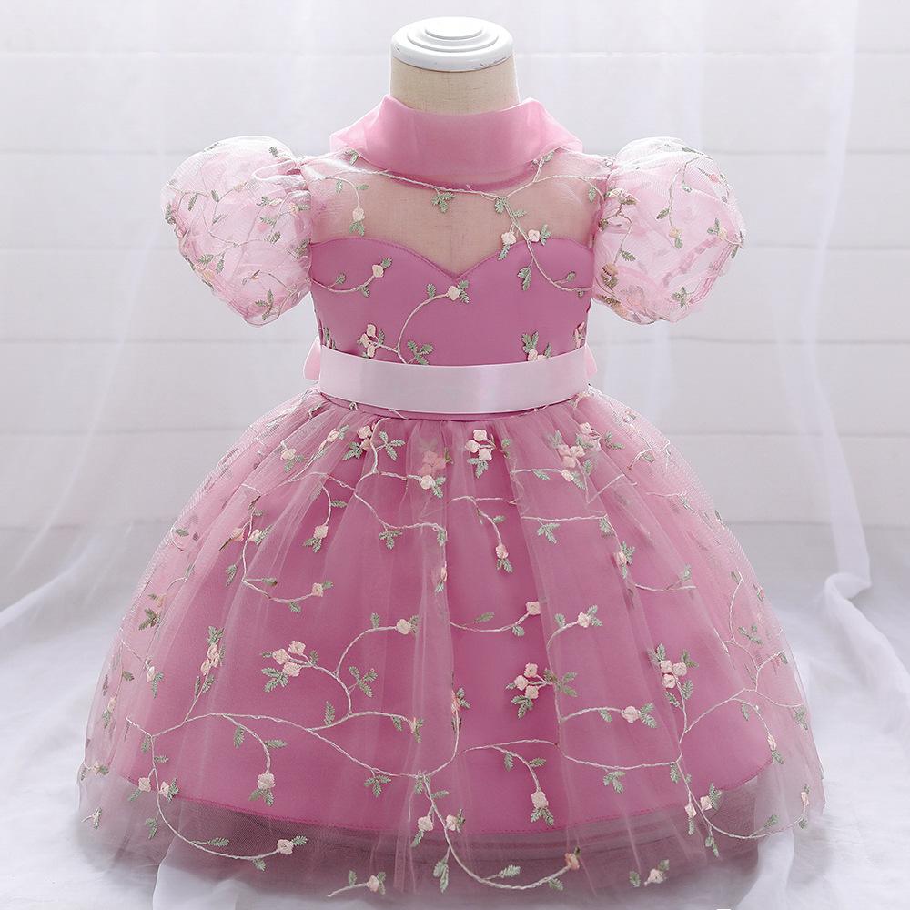 Summer Baby Girl Floral Puffy Birthday Cake Dress