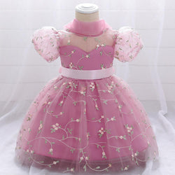 Summer Baby Girl Floral Puffy Birthday Cake Dress