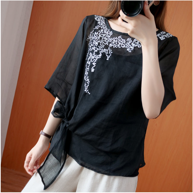 Embroidered Floral Blouses