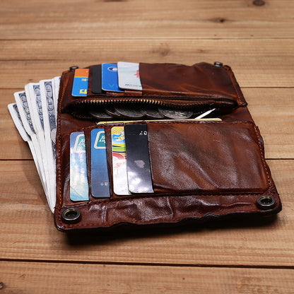 Retro Handmade Leather Wallet Multi Card Slots Wallet