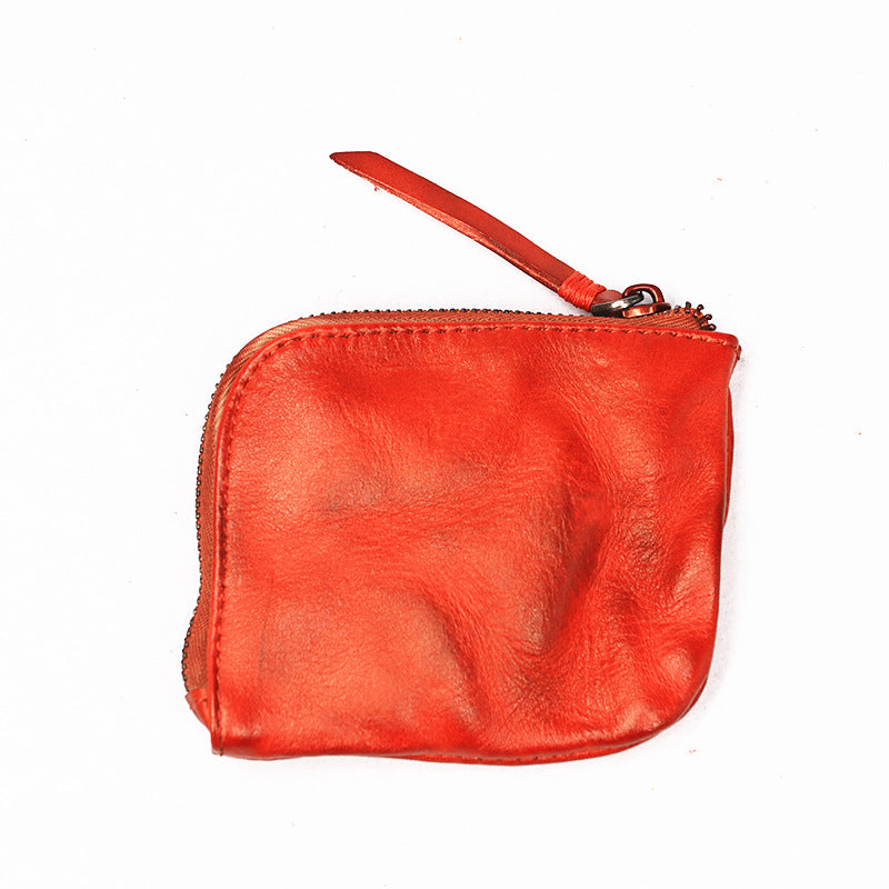 Retro Handmade Genuine Leather Coin Storage Bag
