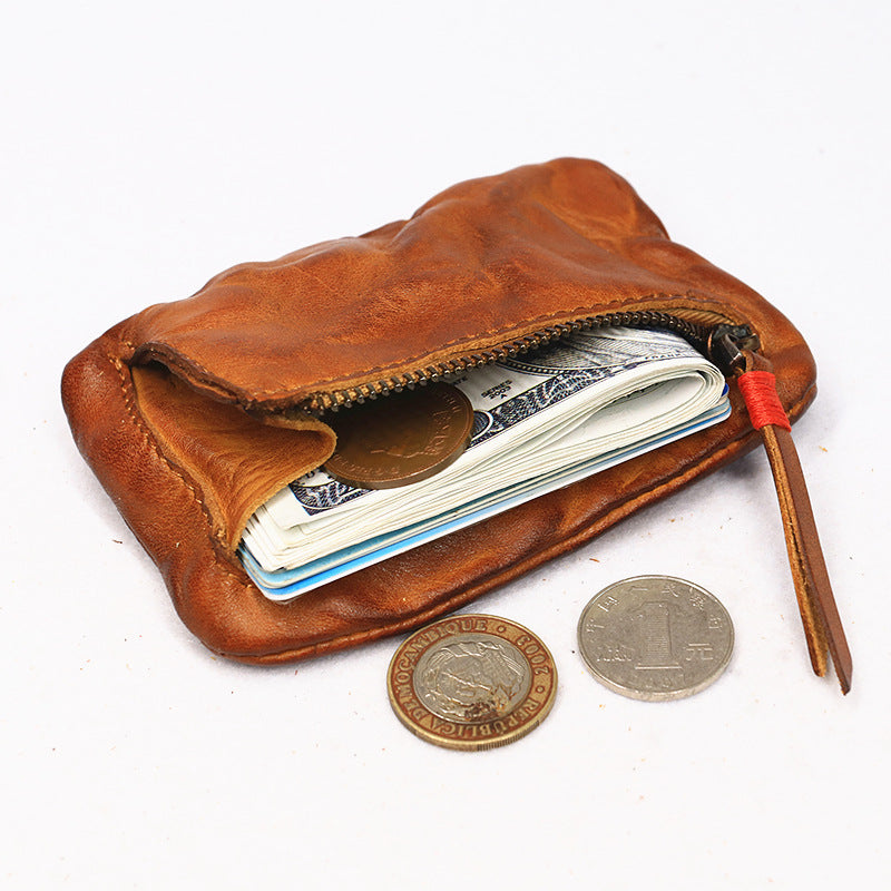 Vintage Leather Small Coin Wallet