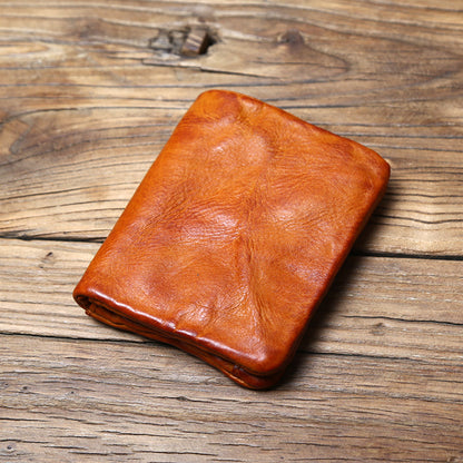 Cowhide Vertical Buckle Wallet