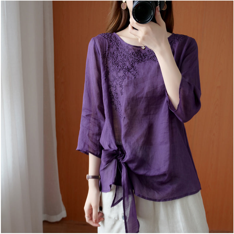 Embroidered Floral Blouses