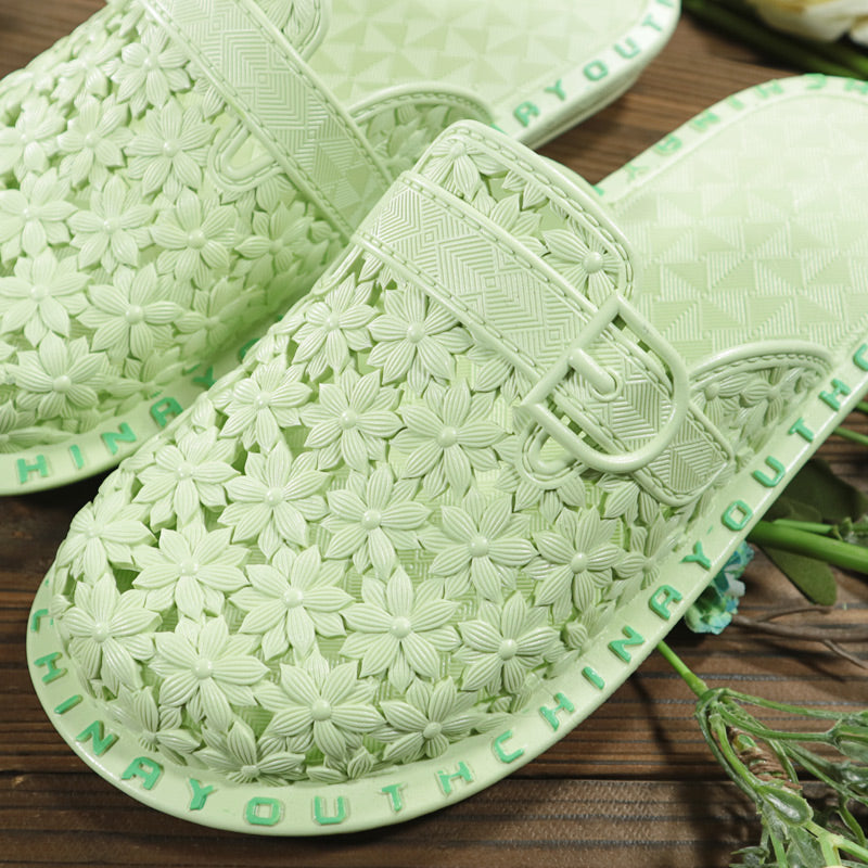 Summer Flowers Hollow Handmade Slippers