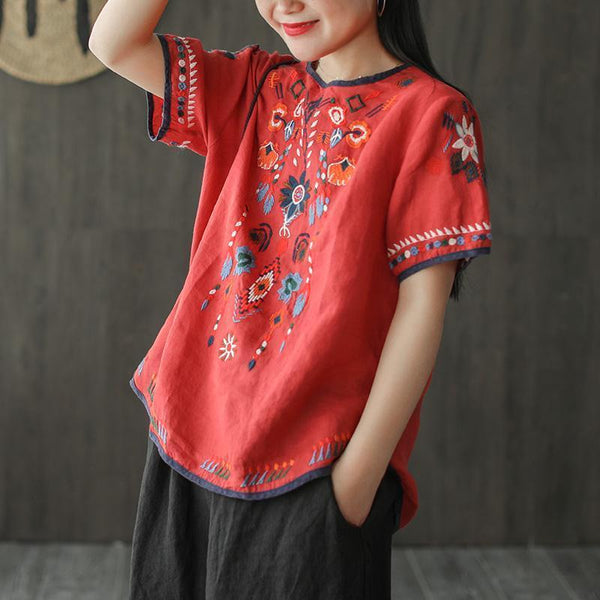 Flower Embroidered T-shirt