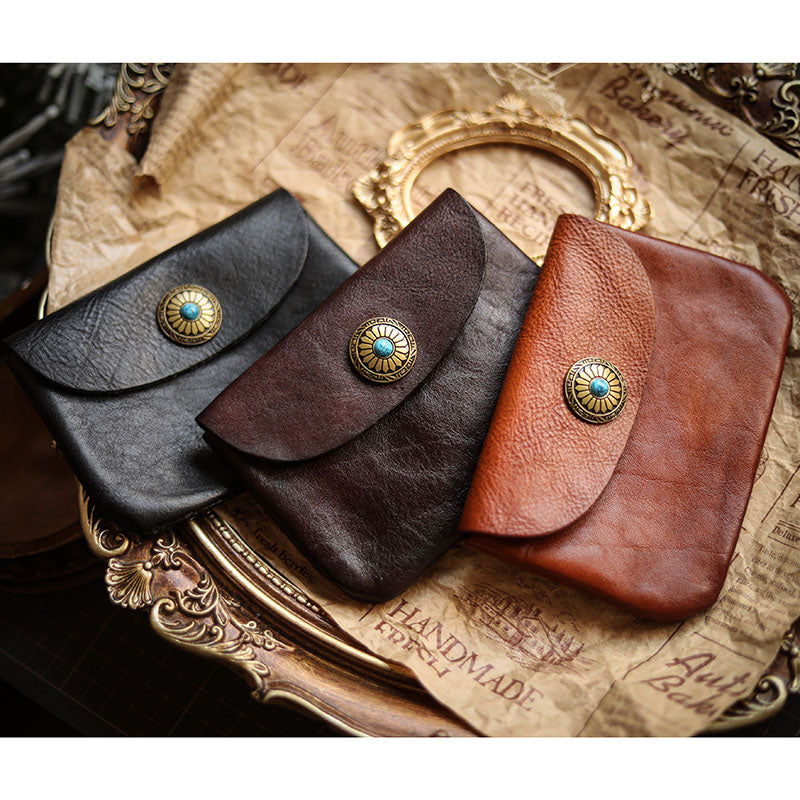 Buckle Leather Short Wallet Organizer