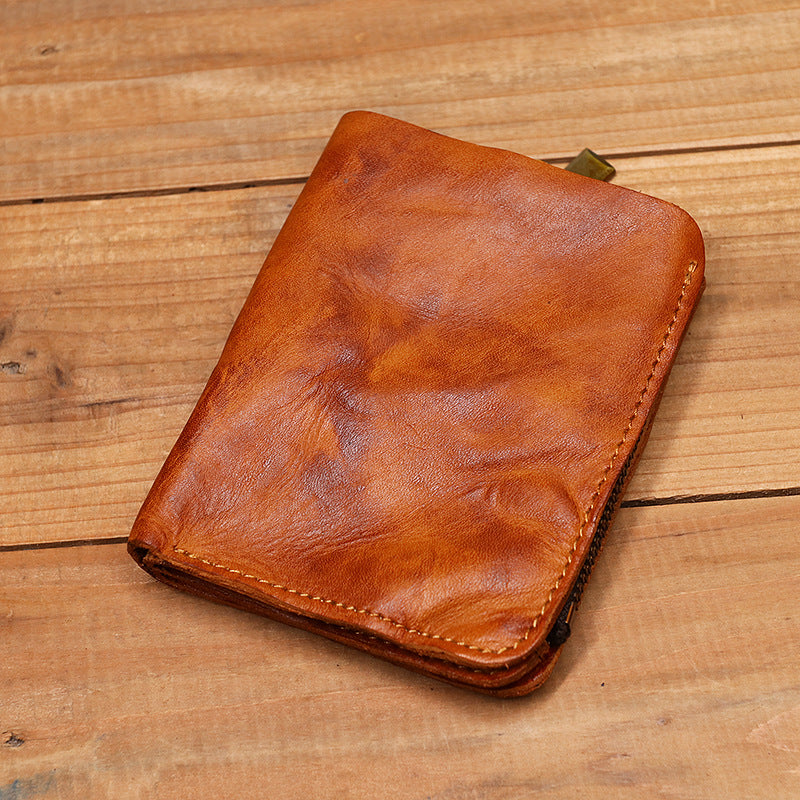 Vintage Pleated Leather Wallet