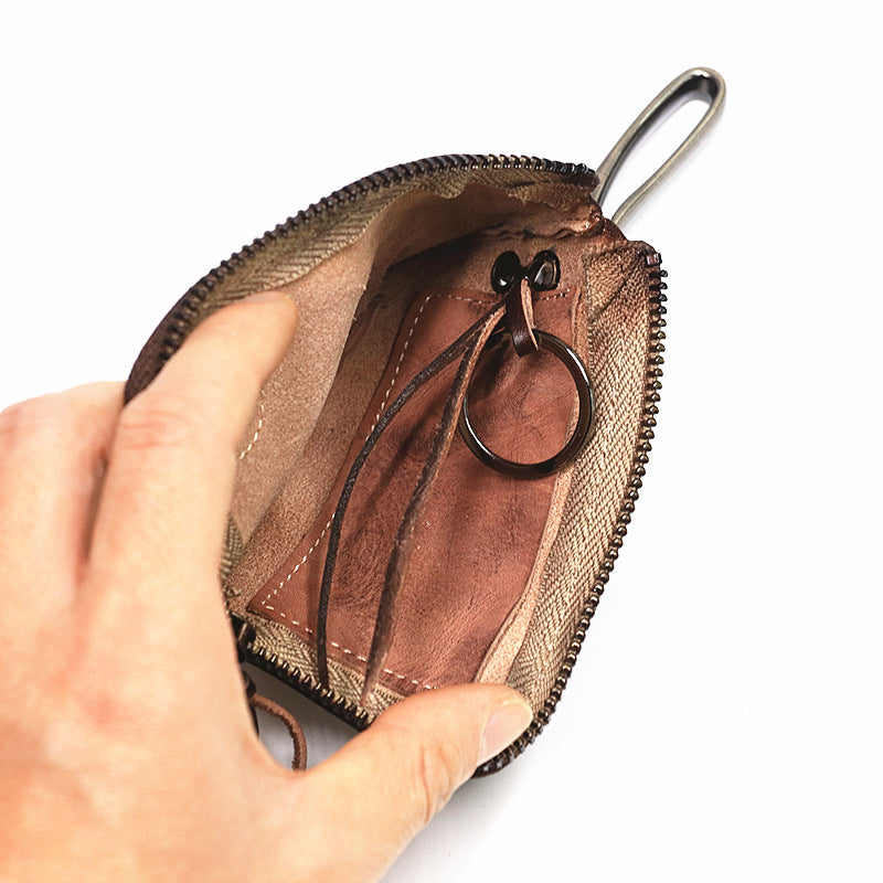 Retro Small Coin Card Holder Car Key Wallet