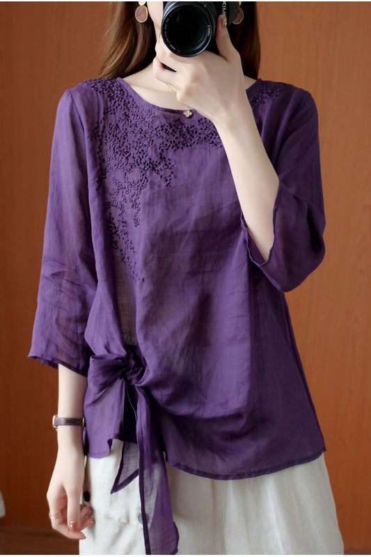 Embroidered Floral Blouses