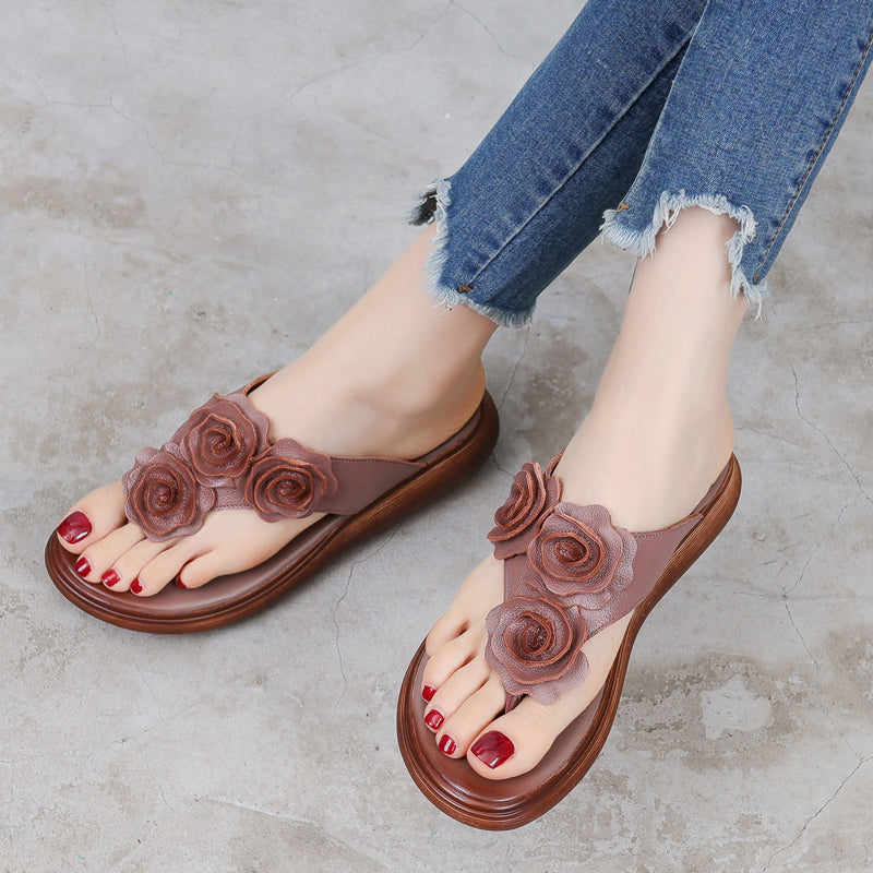 Retro Flower Flip Flops