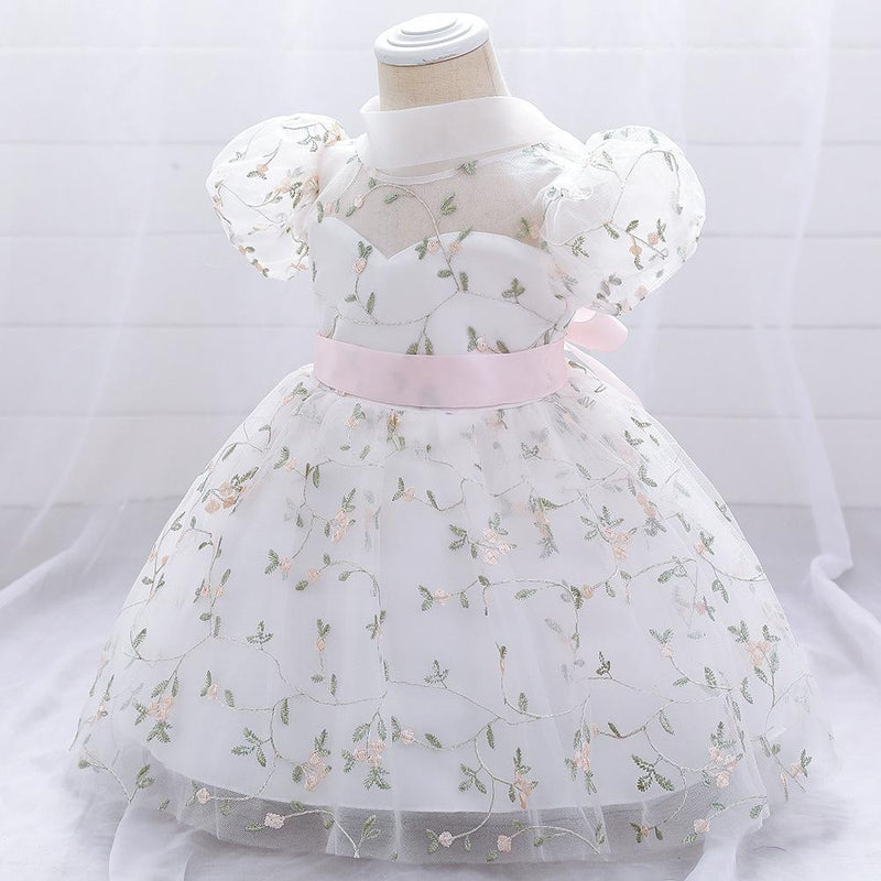 Summer Baby Girl Floral Puffy Birthday Cake Dress