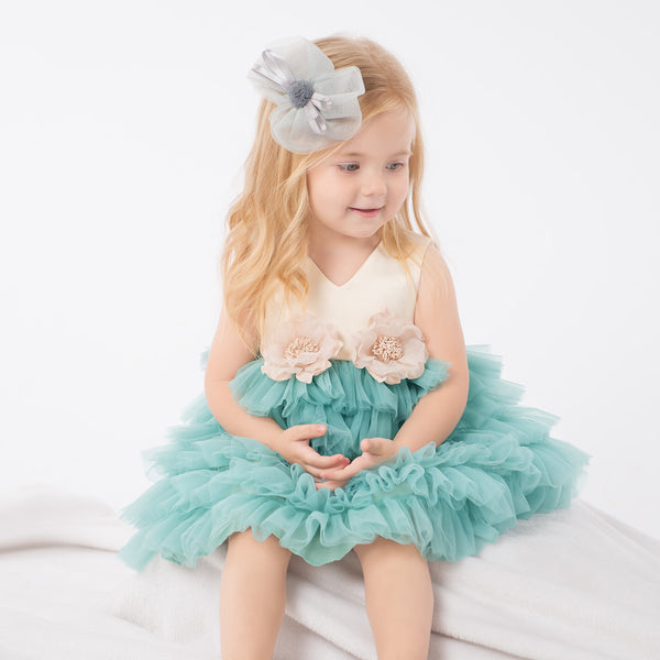 Cute Girl Flower Sleeveless Mesh Cake Dress