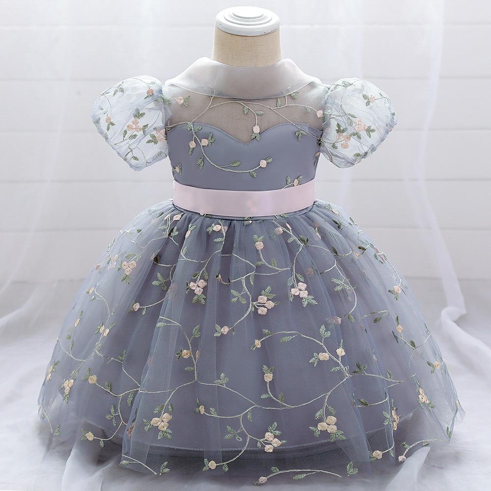Summer Baby Girl Floral Puffy Birthday Cake Dress