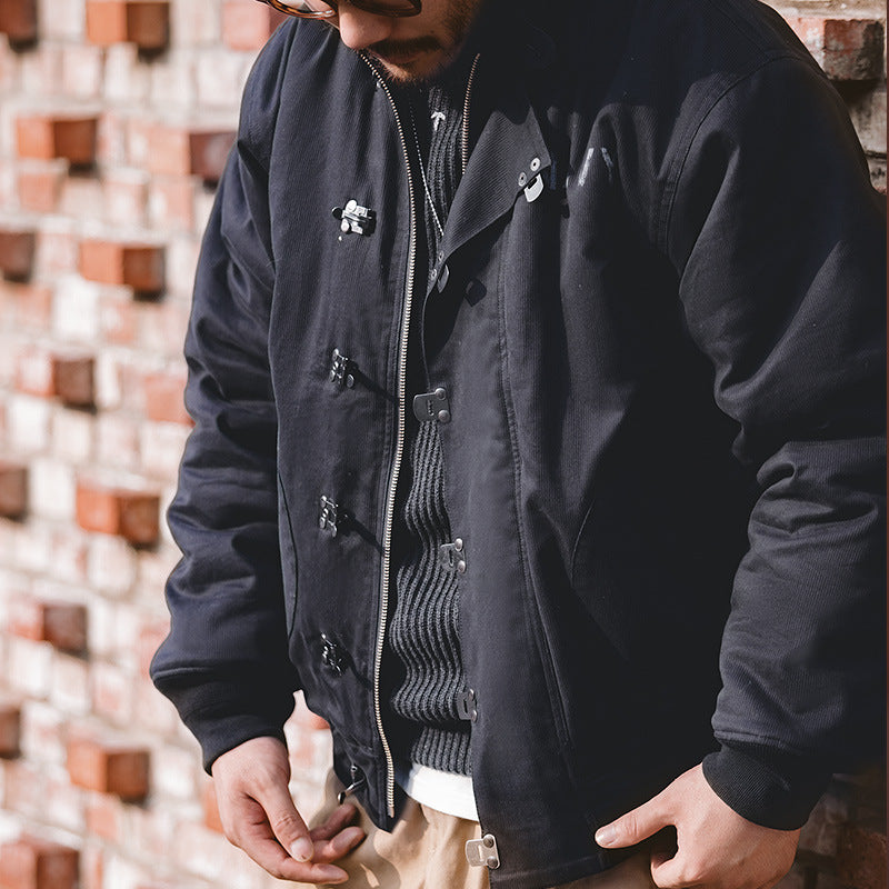 Lamb Wool Lining Navy Deck  Hook Jacket