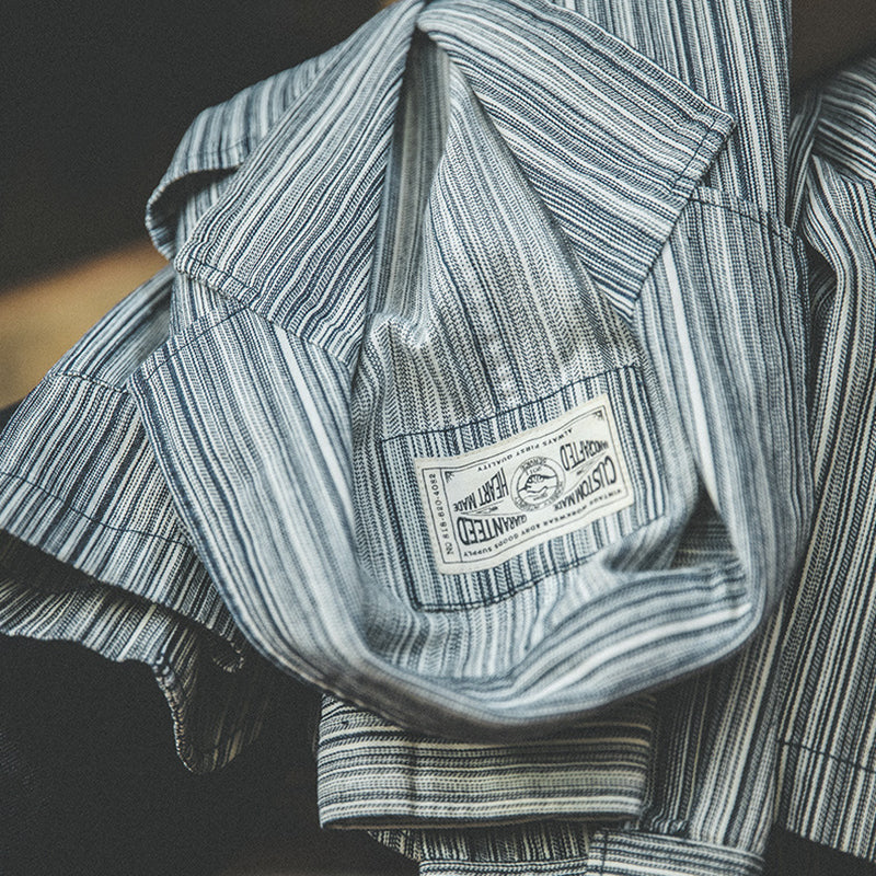 Japanese Retro Hickory Stripe Suit Loose Jacket