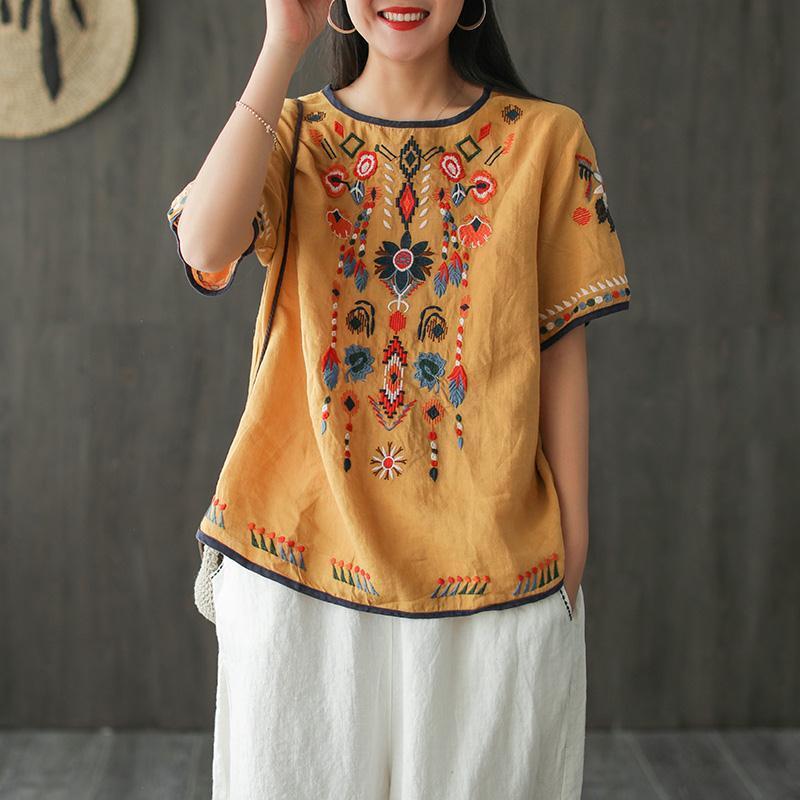 Flower Embroidered T-shirt