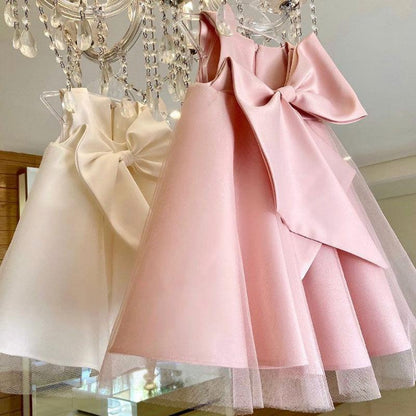 Baby Girls Cute Bow Fluffy  Dress