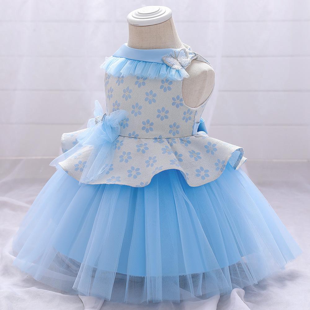 Elegant Baby Girl's Butterfly Bow Fluffy Princess Dress