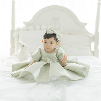 Elegant Girl Vintage Bow Princess Dress