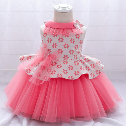 Elegant Baby Girl's Butterfly Bow Fluffy Princess Dress