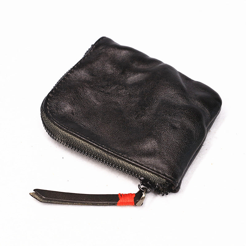 Retro Handmade Genuine Leather Coin Storage Bag