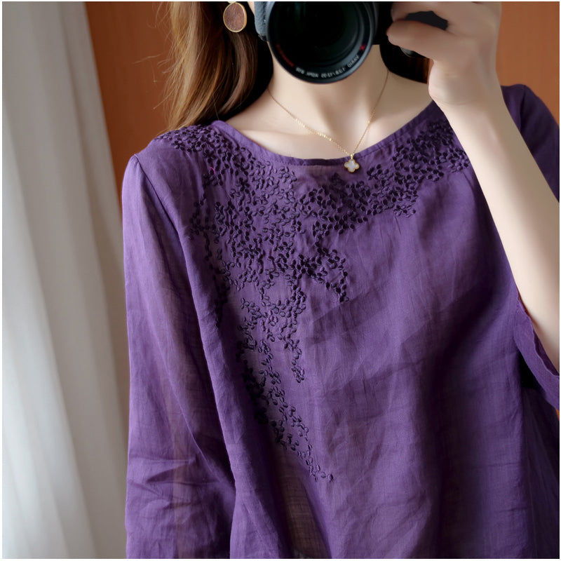 Embroidered Floral Blouses