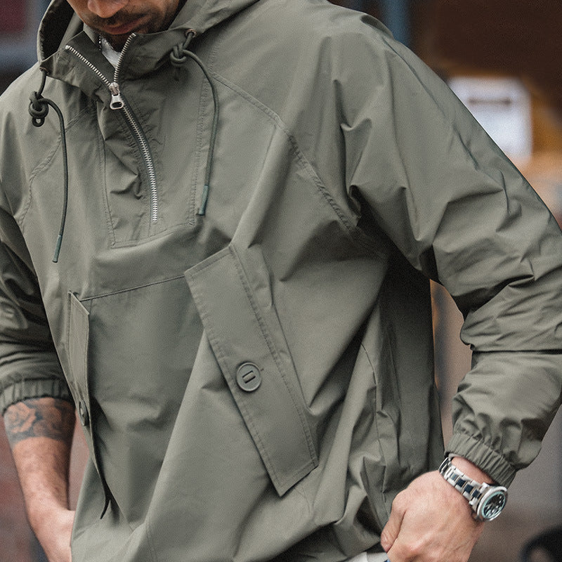 Outdoor Retro Military Style Deck Parka Hooded Jacket