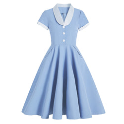 1950s Vintage Blue Midi Dress