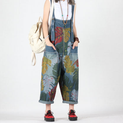Leaf Print Overalls