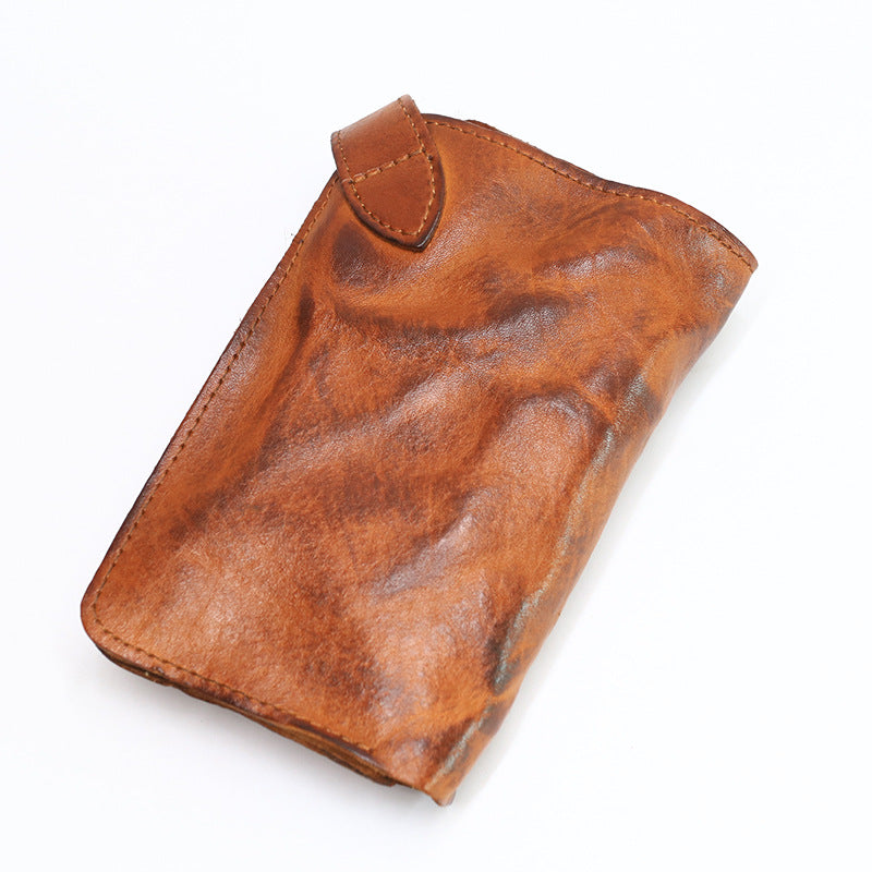 Vintage Leather Handmade Pleated Wallet