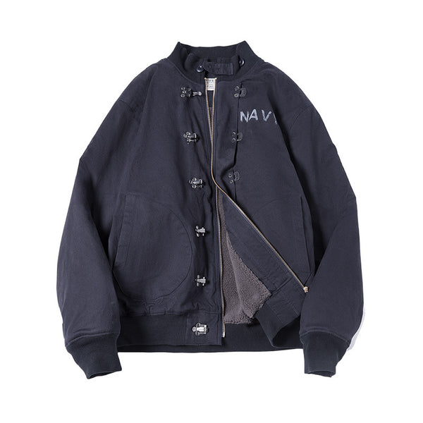 Lamb Wool Lining Navy Deck  Hook Jacket