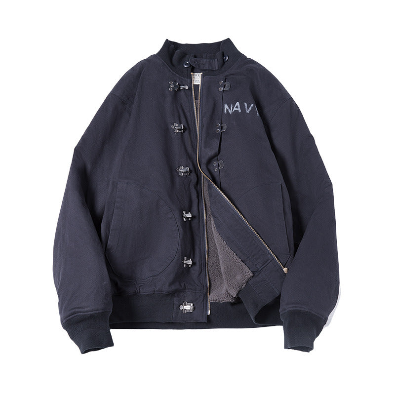 Lamb Wool Lining Navy Deck  Hook Jacket