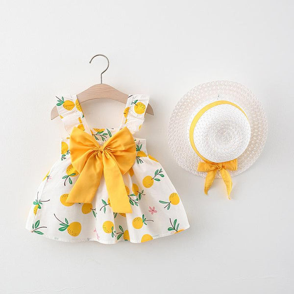 Summer Bow Pear Print Dress