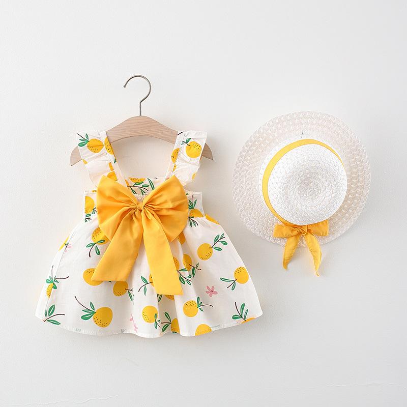 Summer Bow Pear Print Dress