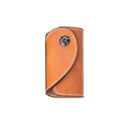Cowhide Love Heart Shape Couple Key Case