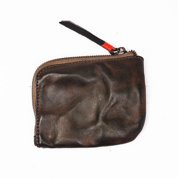 Retro Handmade Genuine Leather Coin Storage Bag