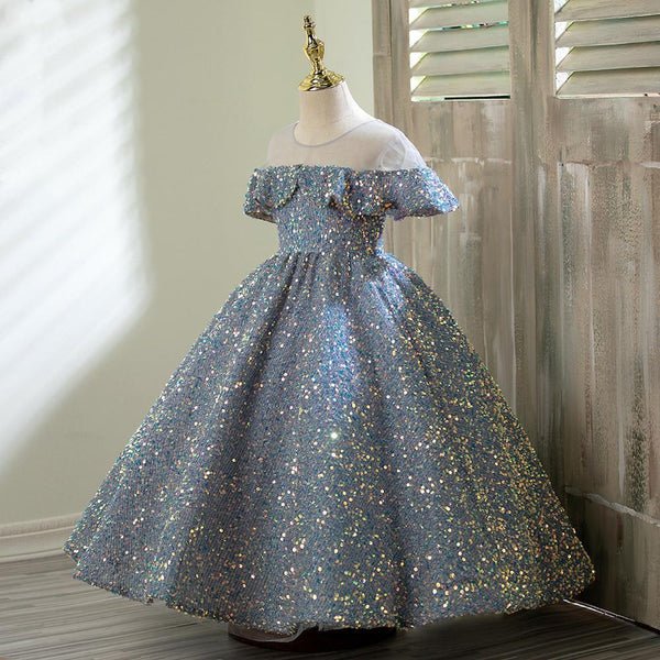 Elegant Girls  Sequins Princess Party Dress