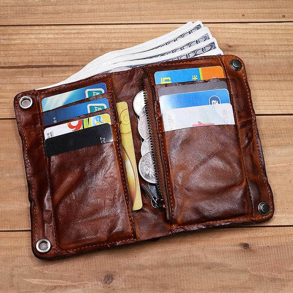 Retro Handmade Leather Wallet Multi Card Slots Wallet