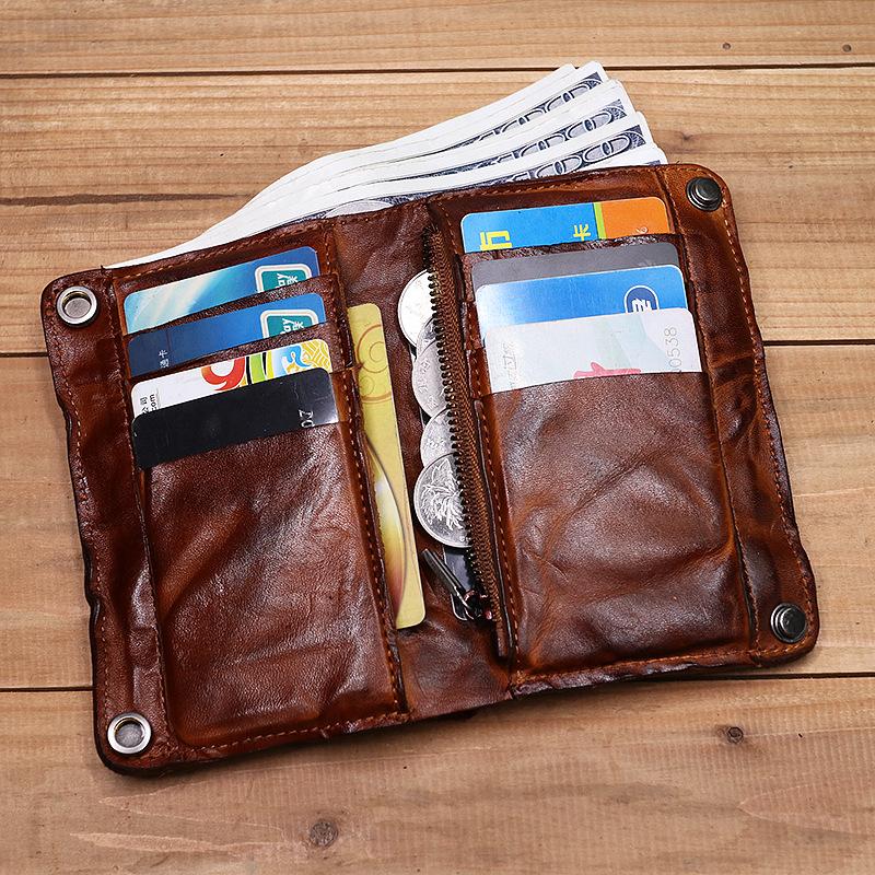 Retro Handmade Leather Wallet Multi Card Slots Wallet