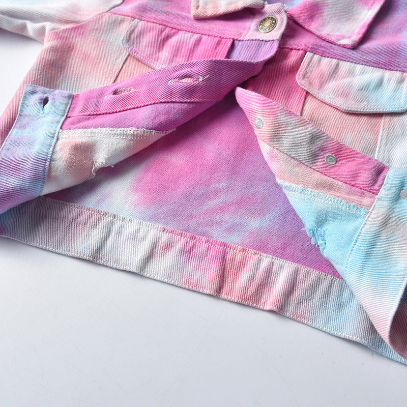 Children Tie-dye Denim Jacket