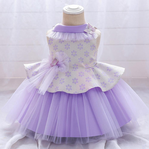 Elegant Baby Girl's Butterfly Bow Fluffy Princess Dress