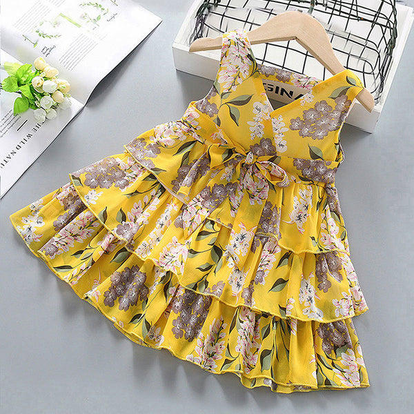 Summer V-neck sleeveless Printing Dress